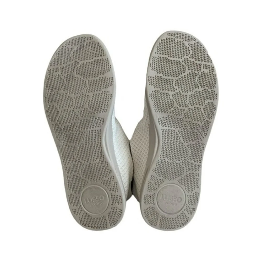LUSSO CLOUD Jet Matte White Men’s Slip-On Waffle Canvas Shoes Size 13